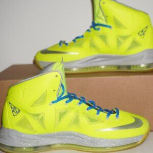 NIKE LEBRON X 10 "VOLT" WOLF GREY-PURE PLATINUM SZ 12 RARE! [541100-700] No Box